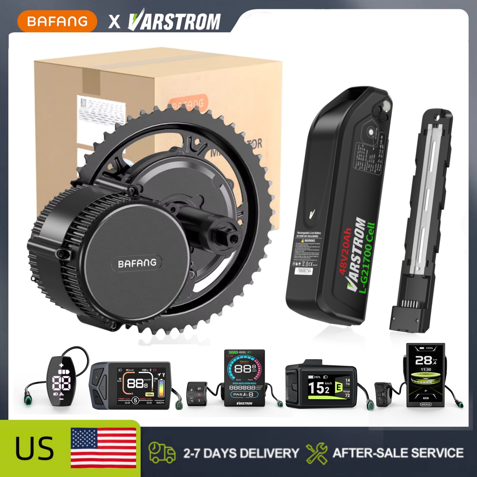 【米国在庫】Bafang 48V ミッドドライブモーター＆バ - Side Hung Mid Drive Motor Kit のレビューと価格